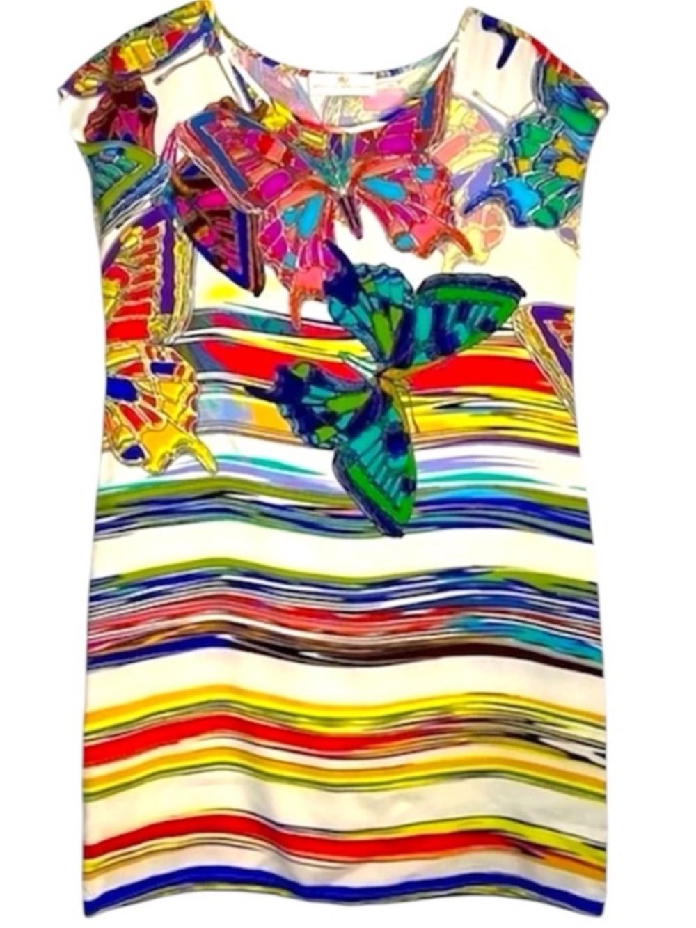 Amanda Uprichard Silk Butterfly Print Mini Dress Small Multicolor Resort